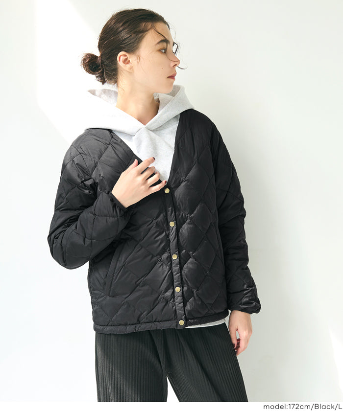 予約11/6頃発送】ウォッシャブル 金ボタンインナーダウン