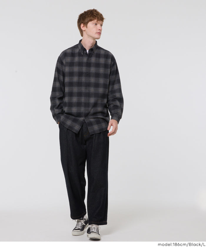セール☆1990円→1690円 ネルチェック長袖シャツ メンズ メール便不可