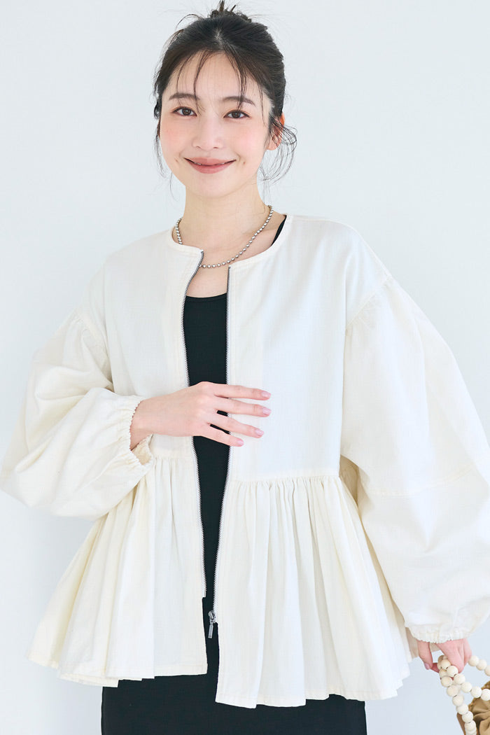 セール☆3990円→2990円 デニムギャザーアウター レディース メール便
