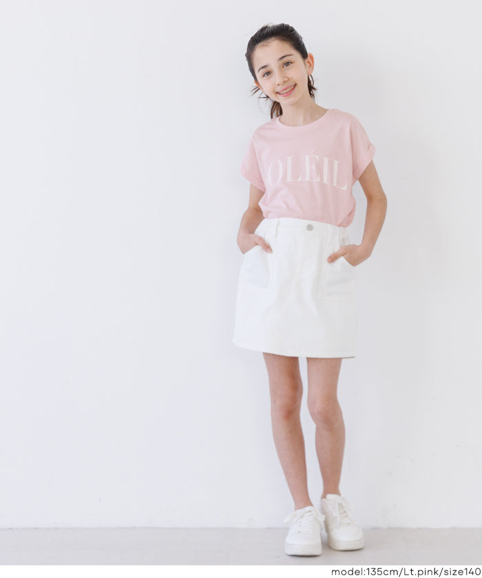 セール☆790円→590円 親子お揃いフレンチスリーブプリントTシャツ