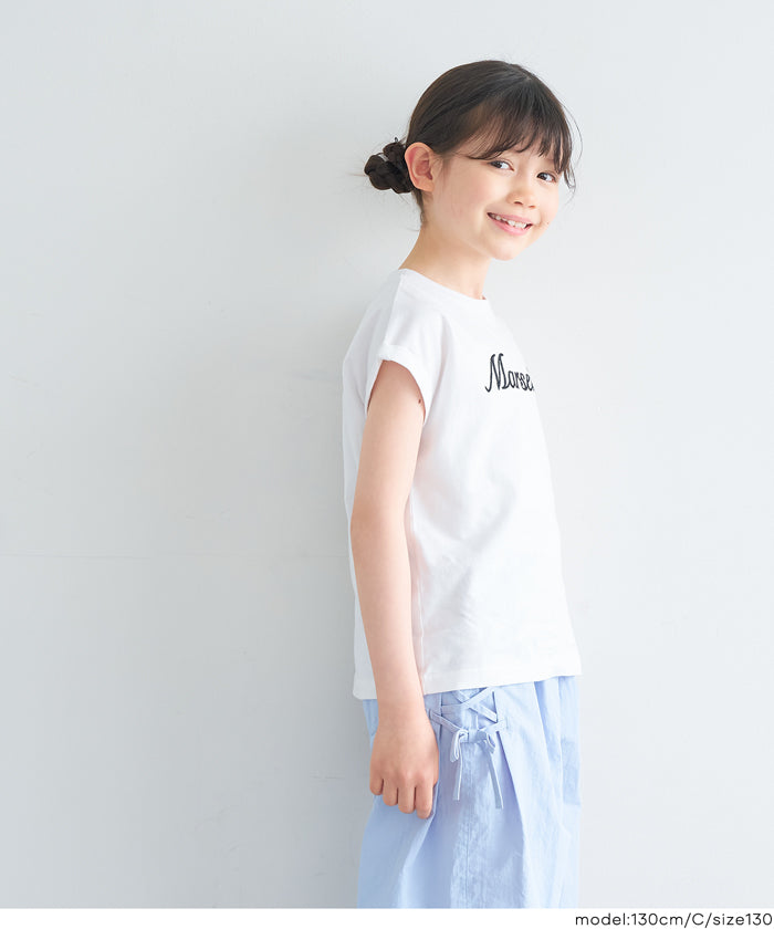 親子お揃いフレンチスリーブ刺繍Tシャツ キッズ メール便不可 – coca