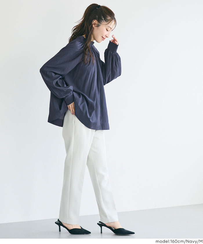 セール☆2490円→990円バックリボンサテンブラウス レディース メール