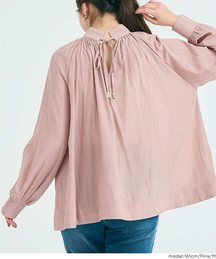 セール☆2490円→990円バックリボンサテンブラウス レディース メール