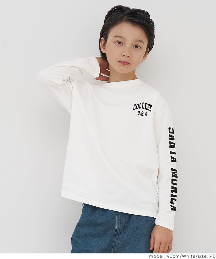 セール☆990円→590円袖プリント長袖Tシャツ キッズ メール便不可 