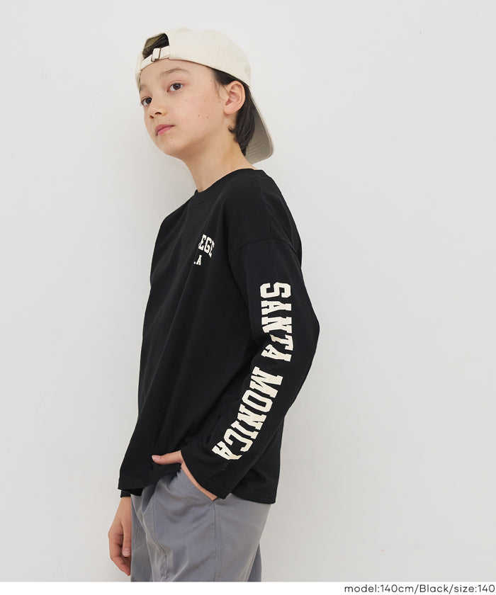 セール☆990円→590円袖プリント長袖Tシャツ キッズ メール便不可 