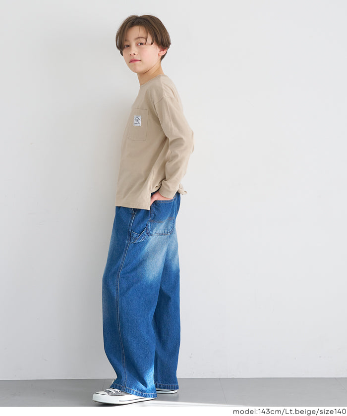 セール☆890円→590円 ネームポケット長袖Tシャツ キッズ メール便不可