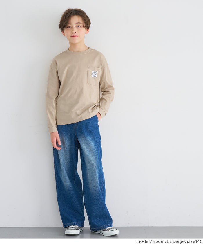 セール☆890円→590円 ネームポケット長袖Tシャツ キッズ メール便不可