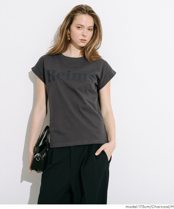 セール☆990円→550円 フレンチスリーブプリントTシャツ レディース