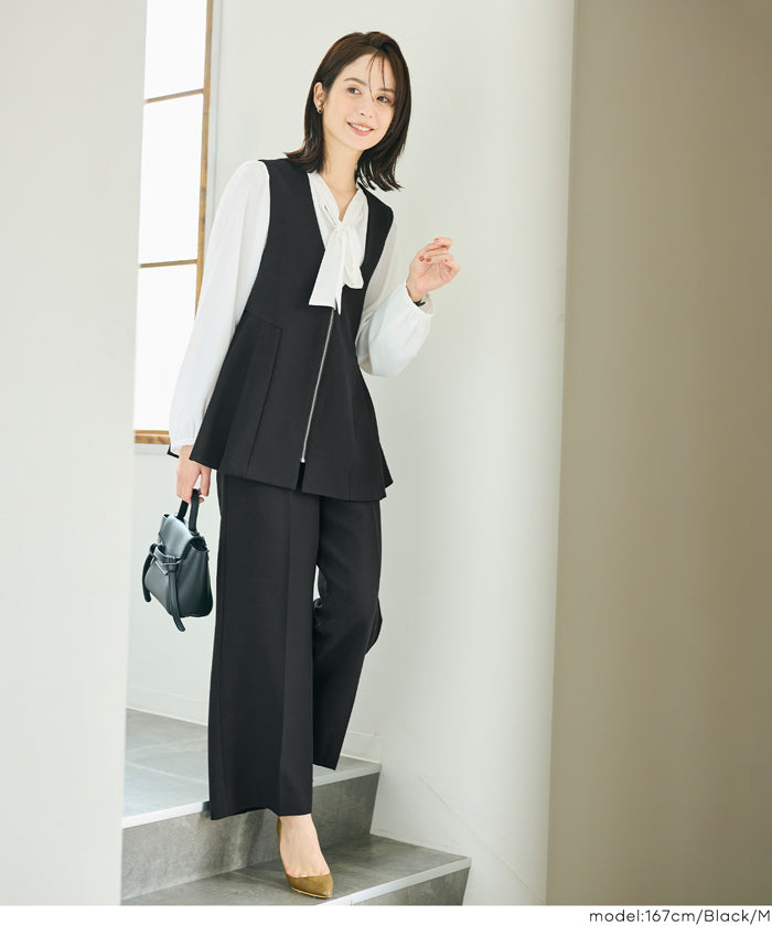 セール☆2990円→2490円 タックペプラムベスト レディース メール便