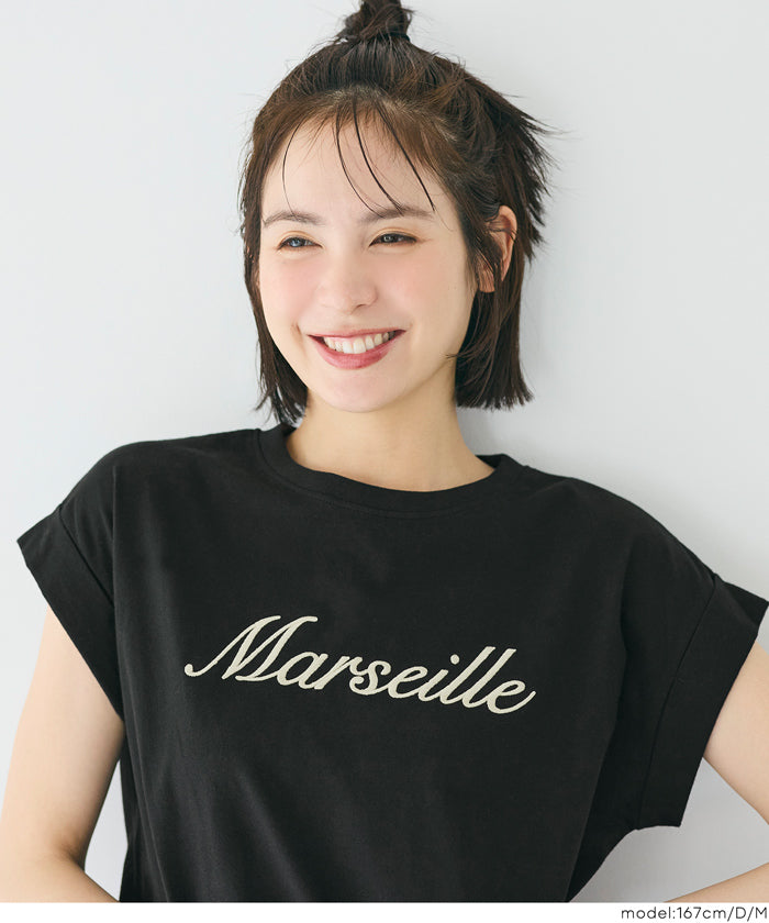 【1度着用のみ美品】 アメリカーナ フレンチスリーブシャツ 刺繍ロゴ 新色追加】【US．POLO．ASSN】綿100％フレンチスリーブT