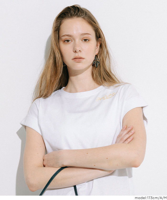 【1度着用のみ美品】 アメリカーナ フレンチスリーブシャツ 刺繍ロゴ 冷感フレンチスリーブ刺繍Tシャツ | LBC | マルイウェブチャネル