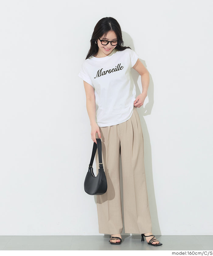 【1度着用のみ美品】 アメリカーナ フレンチスリーブシャツ 刺繍ロゴ 新色追加】【US．POLO．ASSN】綿100％フレンチスリーブT