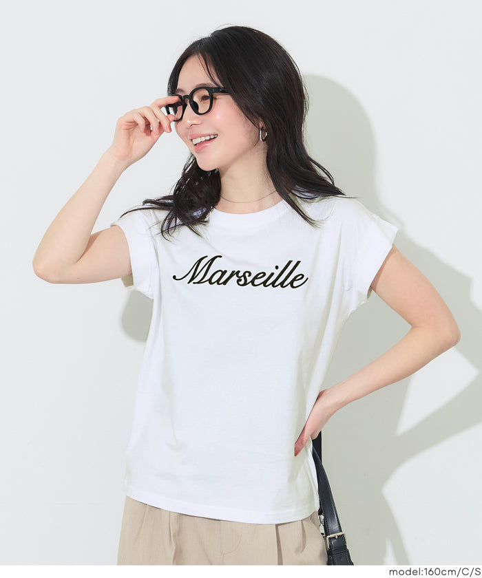 フレンチスリーブ刺繍Tシャツ レディース メール便可 – coca公式ストア