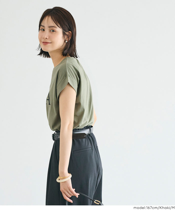 セール☆990円→790円 フレンチスリーブプリントTシャツ レディース