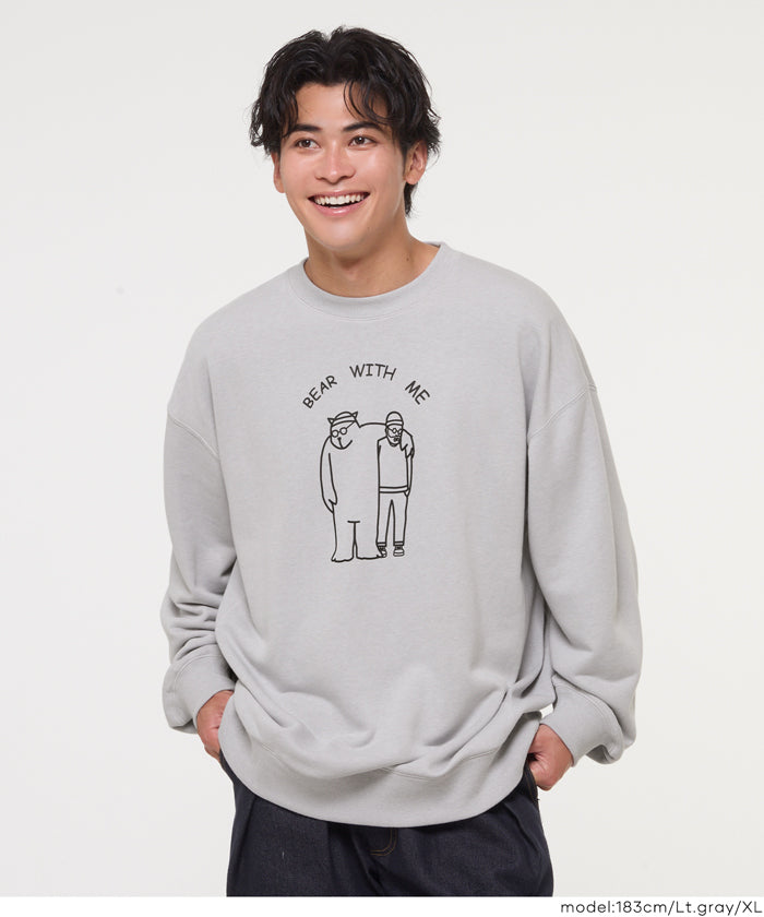 セール☆2490円→1490円ヘビーウェイト裏毛ベアプリントトレーナー