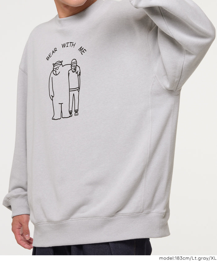ヘビーウェイト裏毛ベアプリントトレーナー メンズ レディース メール