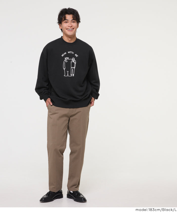 ヘビーウェイト裏毛ベアプリントトレーナー メンズ レディース メール