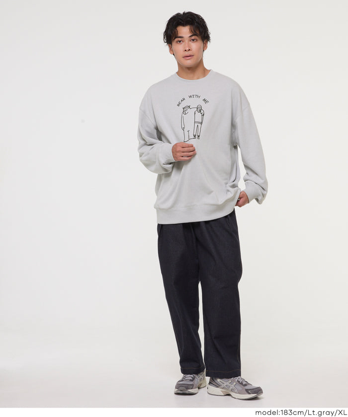 セール☆2490円→1490円ヘビーウェイト裏毛ベアプリントトレーナー