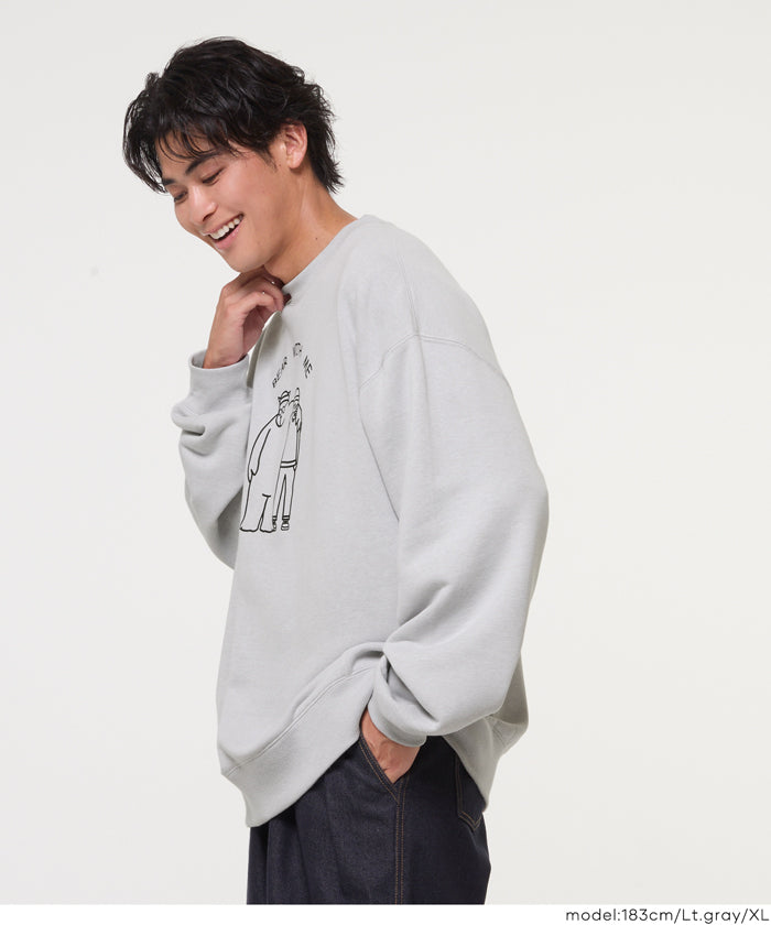 セール☆2490円→1490円ヘビーウェイト裏毛ベアプリントトレーナー