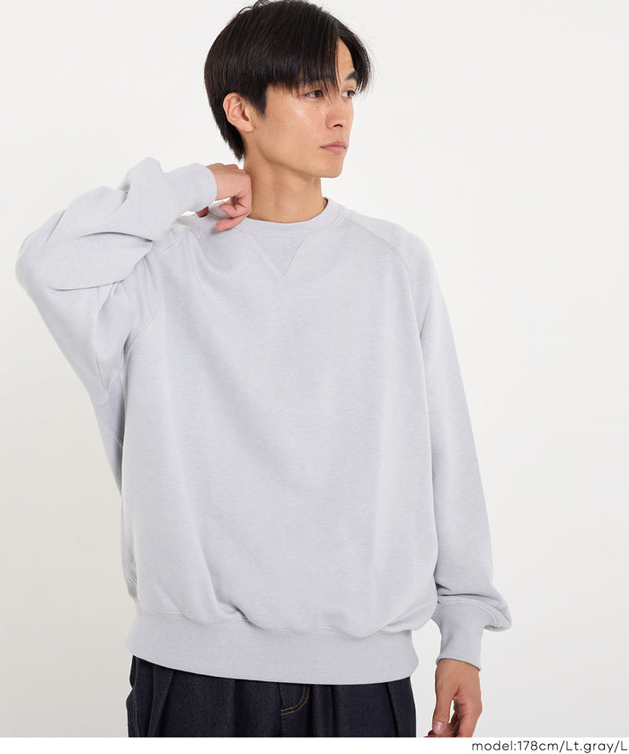 セール☆1990円→1490円 ヘビーウェイト裏毛ラグラントレーナー メンズ