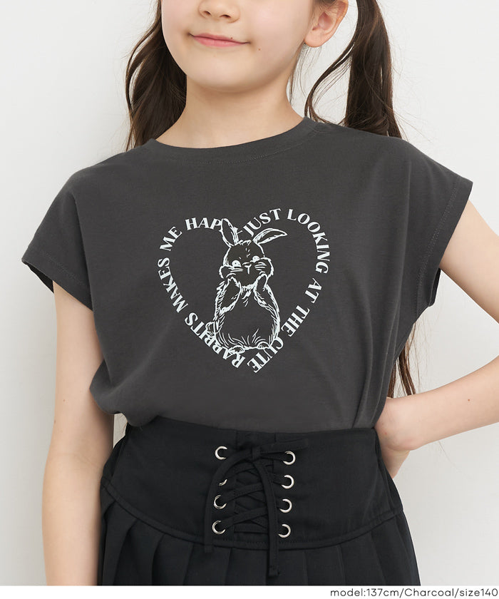 セール☆790円→590円 フレンチスリーブTシャツ キッズ メール便可