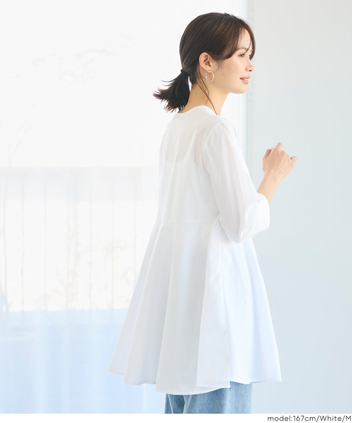 シャツ+ブラウス(長袖+七分) Acka original flare slit blouse sheer over flare blouse – Acka online store