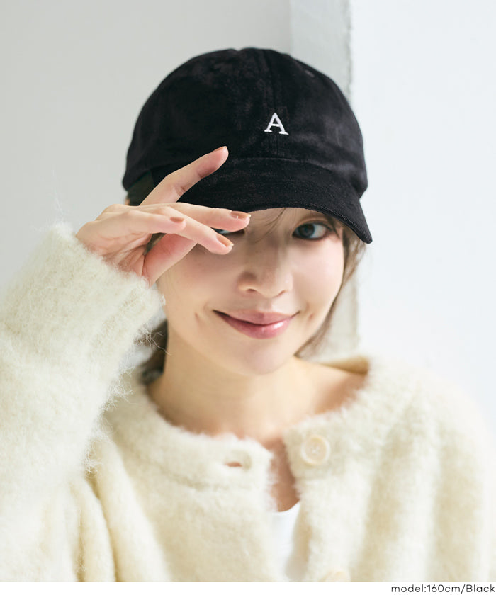 セール☆1490円→990円 ベロアロゴキャップ レディース メール便不可