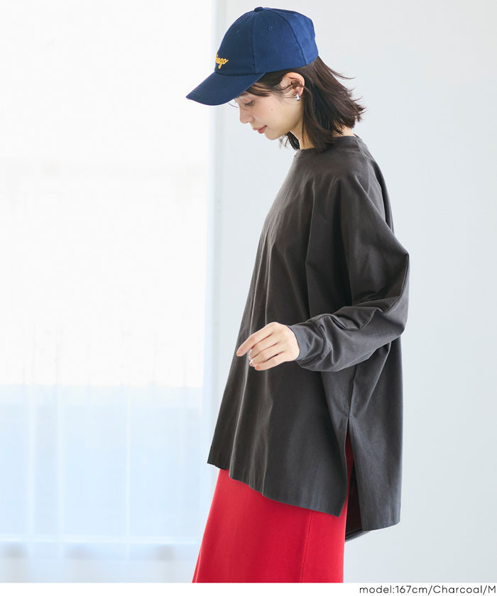 セール☆1290円→990円 ドルマンカットソーチュニック レディース