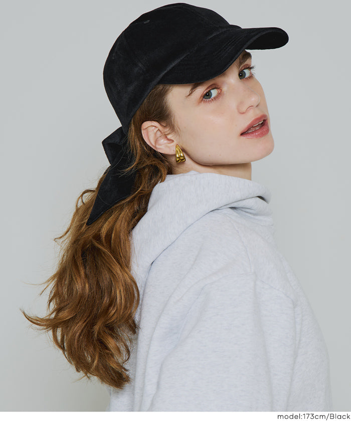 セール☆1490円→990円 ベロアリボンキャップ レディース メール便不可