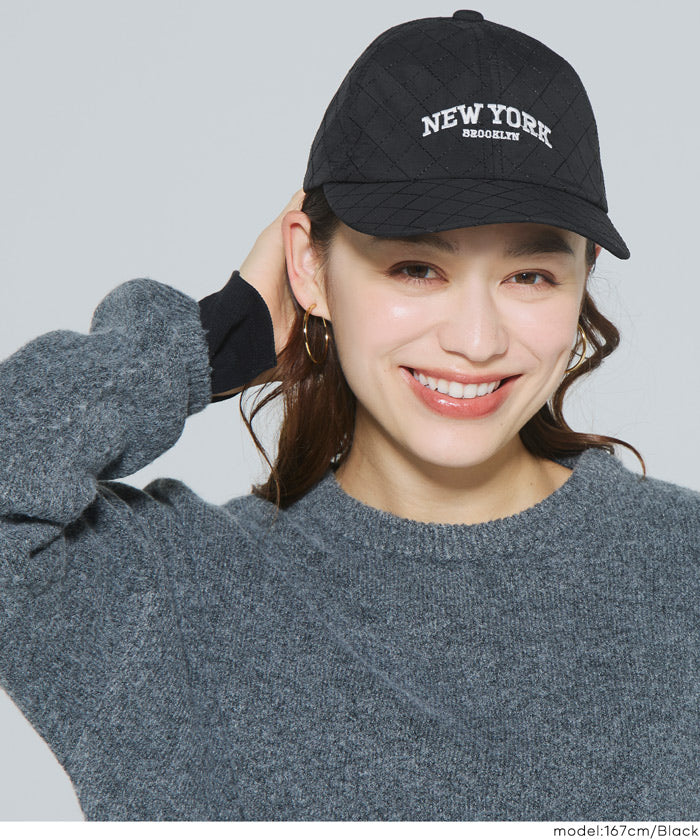 セール☆1490円→550円 キルティングロゴキャップ レディース メール便