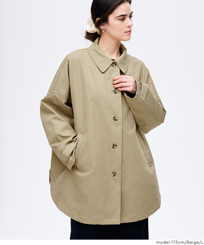 ドルマンスリーブトレンチコート レディース 送料無料/メール便不可