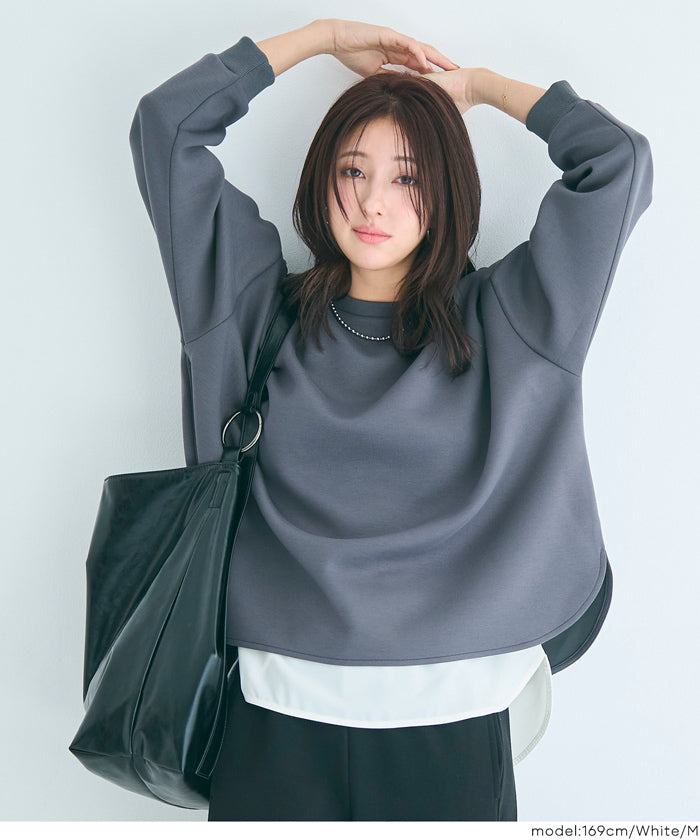 完売激レア★新品★5分袖シアーブラウスレイヤードニット JUSGLITTY（ジャスグリッティー）の「5分袖シアーブラウスレイヤード