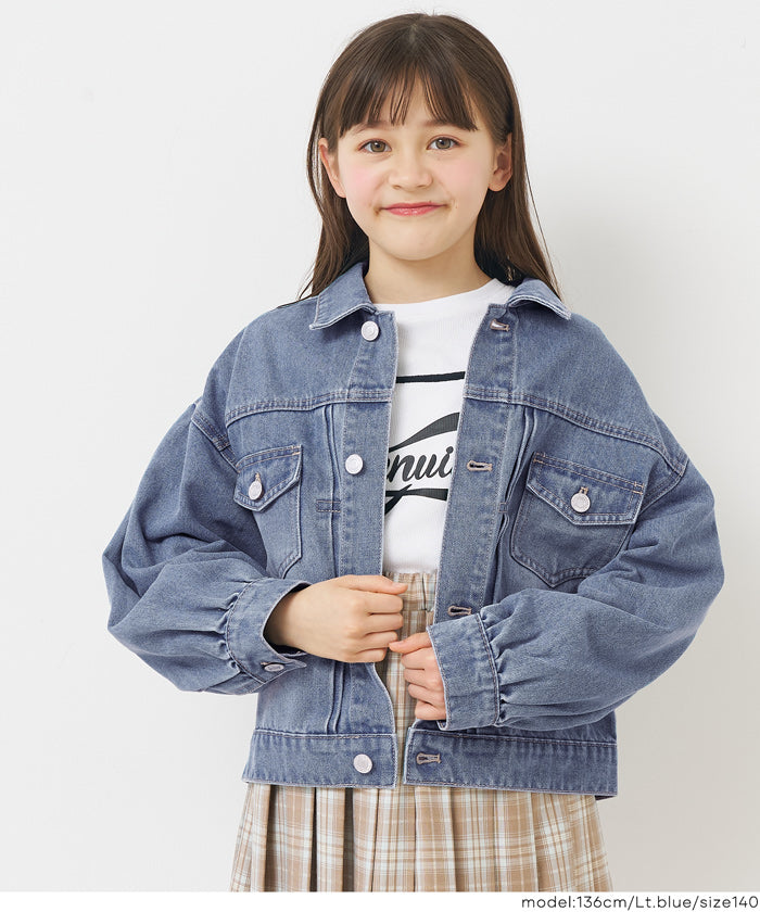親子お揃いビッグシルエットデニムジャケット キッズ メール便不可