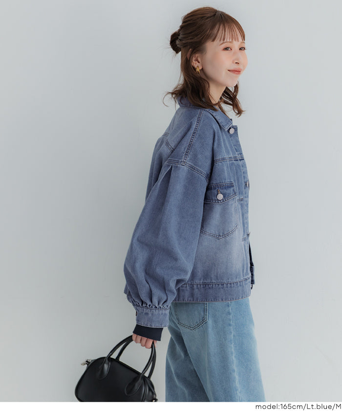 ビッグシルエットデニムジャケット レディース 送料無料/メール便不可