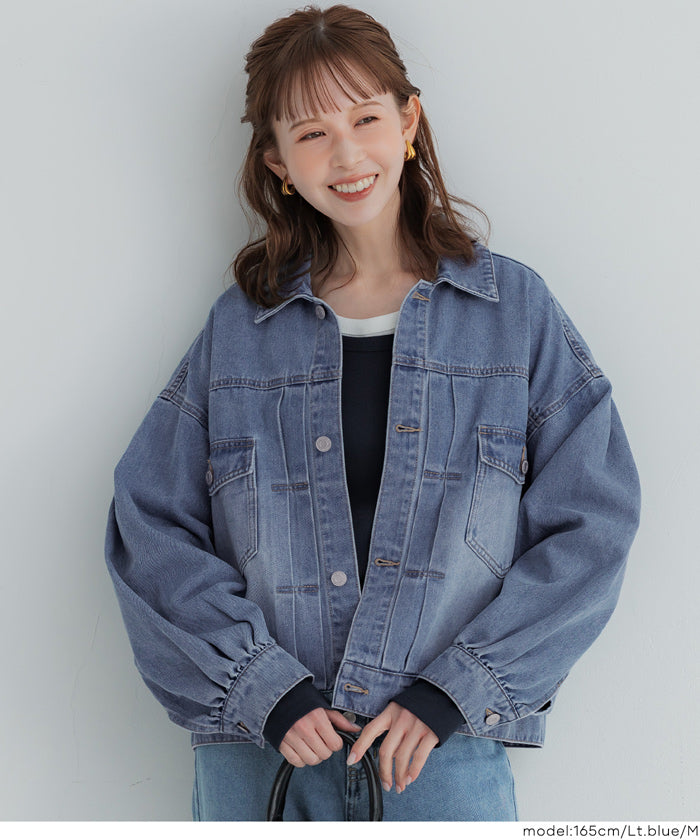 ビッグシルエットデニムジャケット レディース 送料無料/メール便不可