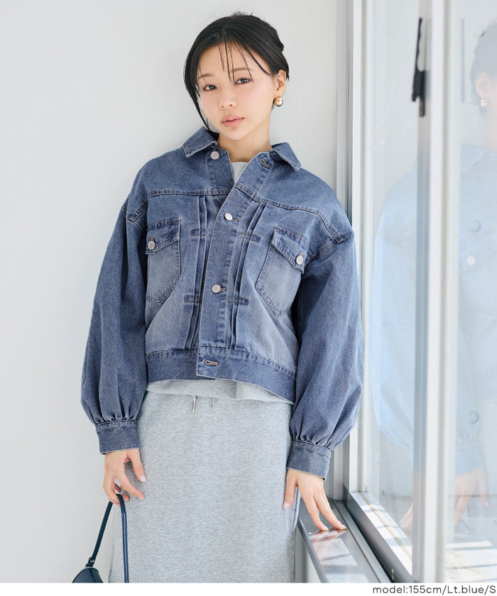 ビッグシルエットデニムジャケット レディース 送料無料/メール便不可