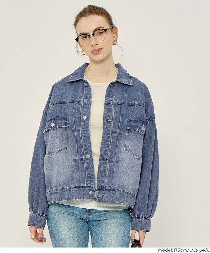 ビッグシルエットデニムジャケット レディース 送料無料/メール便不可