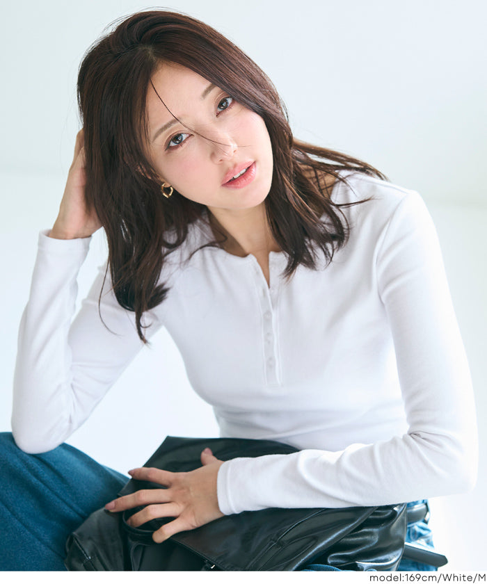 ヘンリーネックロングTシャツ レディース メール便不可 – coca公式ストア