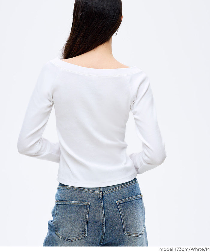 スリーシスターズオフショルダーロングTシャツ ラグランオフショルダーロングTシャツ レディース メール便不可 – coca