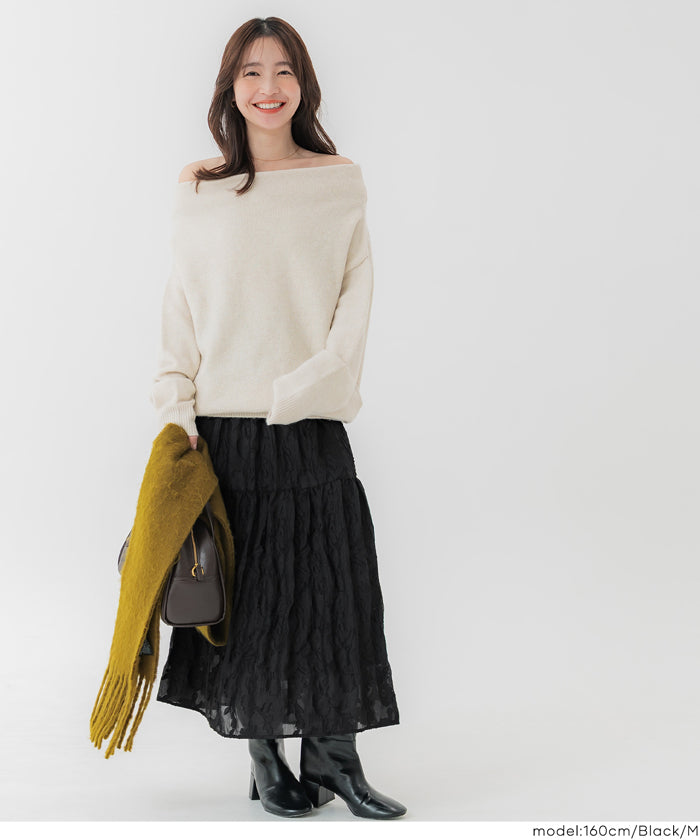 ジャカードフラワーギャザースカート レディース メール便不可 – coca