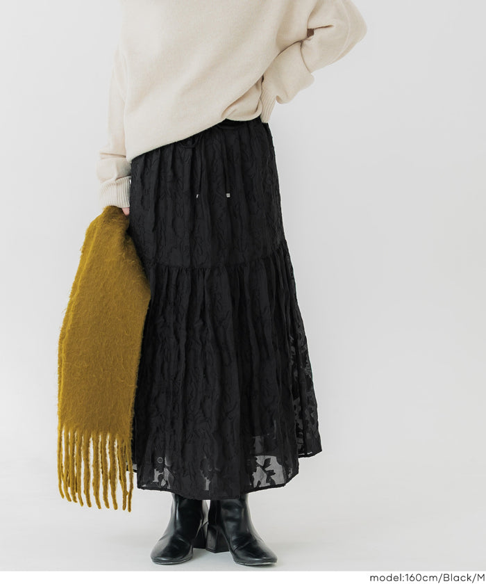 ジャカードフラワーギャザースカート レディース メール便不可 – coca