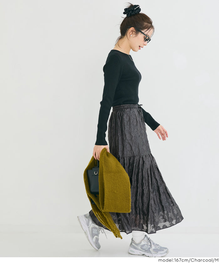 ジャカードフラワーギャザースカート レディース メール便不可 – coca