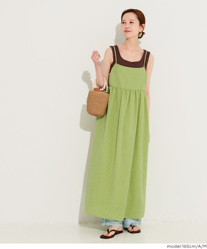 【CINAMOD】 RIB SET CAMI グリーン×ブラウン　ホルターネック CINAMOD】 RIB SET CAMI | Kastane(カスタネ)レディース | PAL CLOSET
