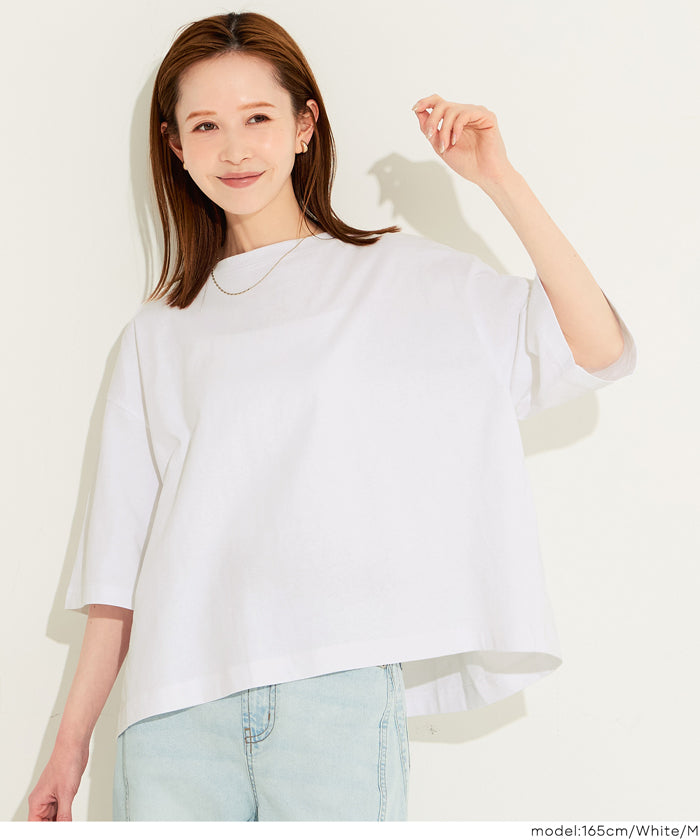 5分袖バックギャザーTシャツ レディース メール便不可 – coca公式ストア