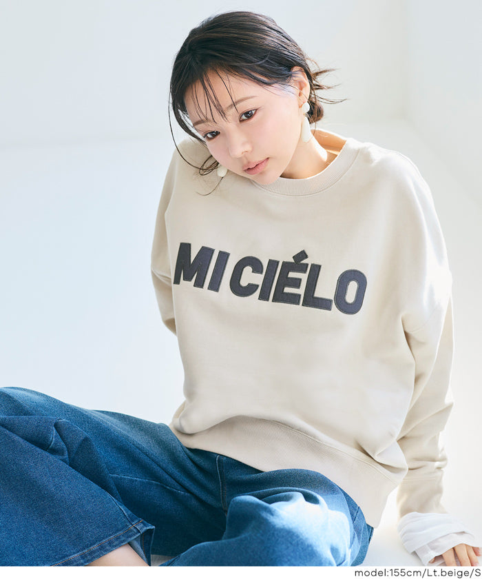 セール☆2990円→1990円 ワッペン刺繍裏毛トレーナー レディース