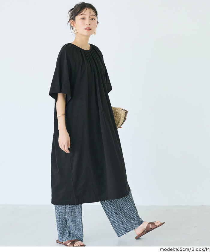 セール☆2490円→1990円 カットバックリボンギャザーワンピース