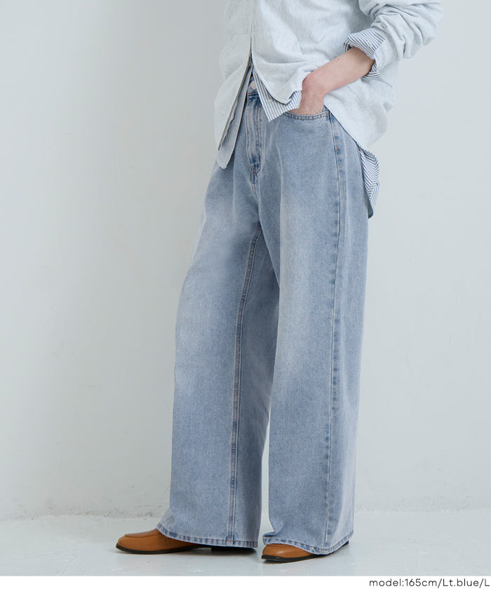 センタープレスストレートデニムパンツ レディース メール便不可 センタープレスストレートデニムパンツ レディース メール便不可