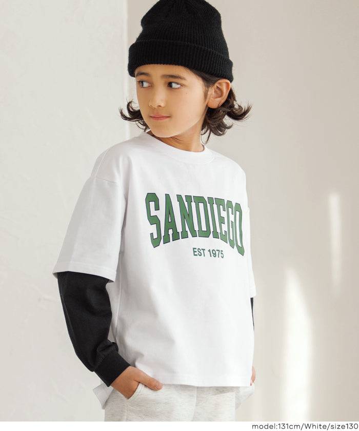 春先取りセール☆ 長袖レイヤードTシャツ キッズ メール便不可 – coca