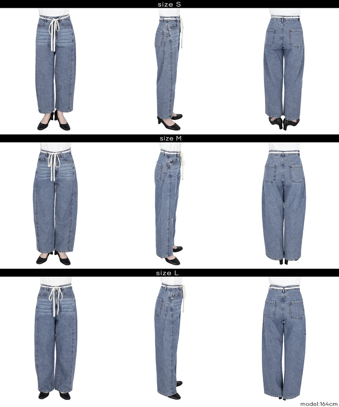 サマーデニム紐付きワイドパンツ レディース メール便不可 – coca公式