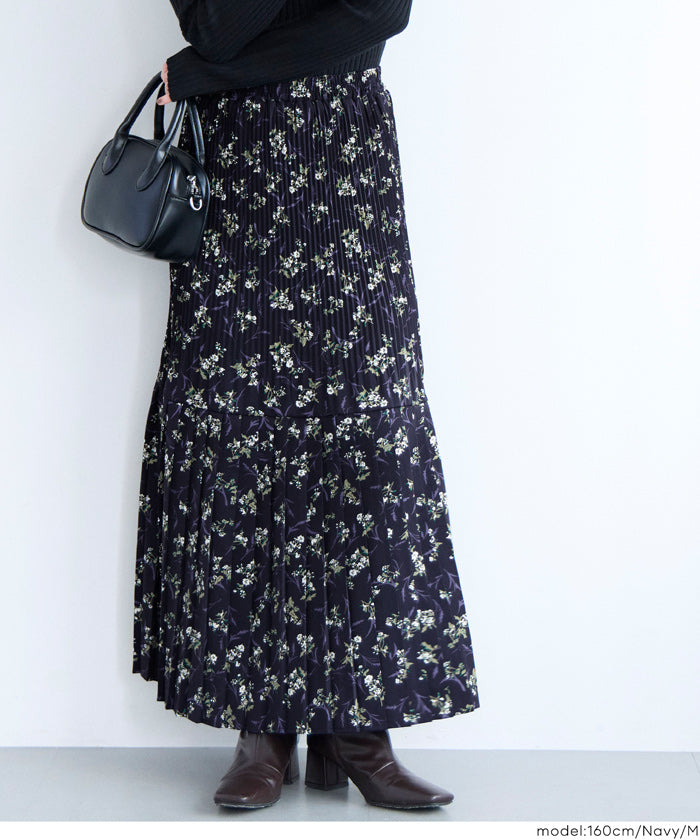 花柄プリーツロングスカート レディース メール便不可 – coca公式ストア